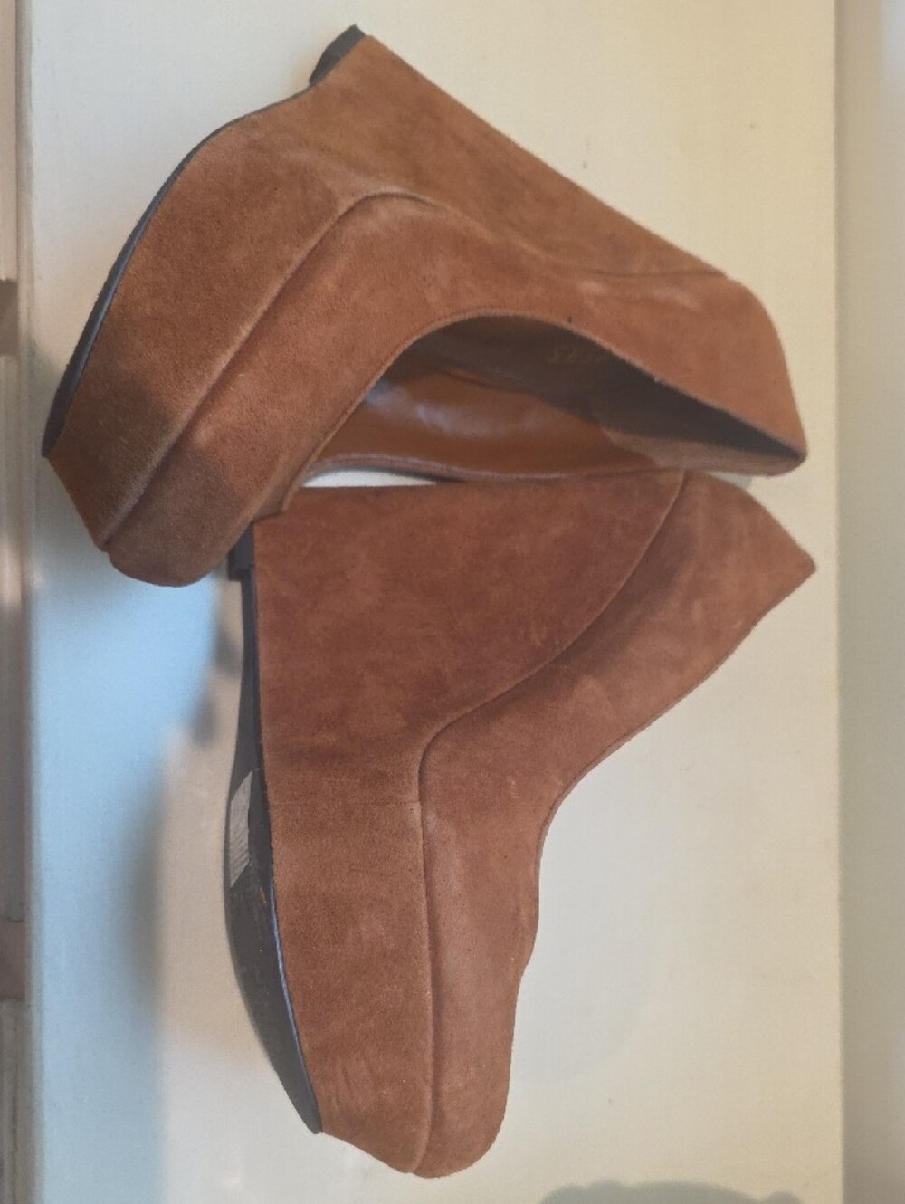 Bakers Suede Tan Platform Pumps - Picture 2 of 5